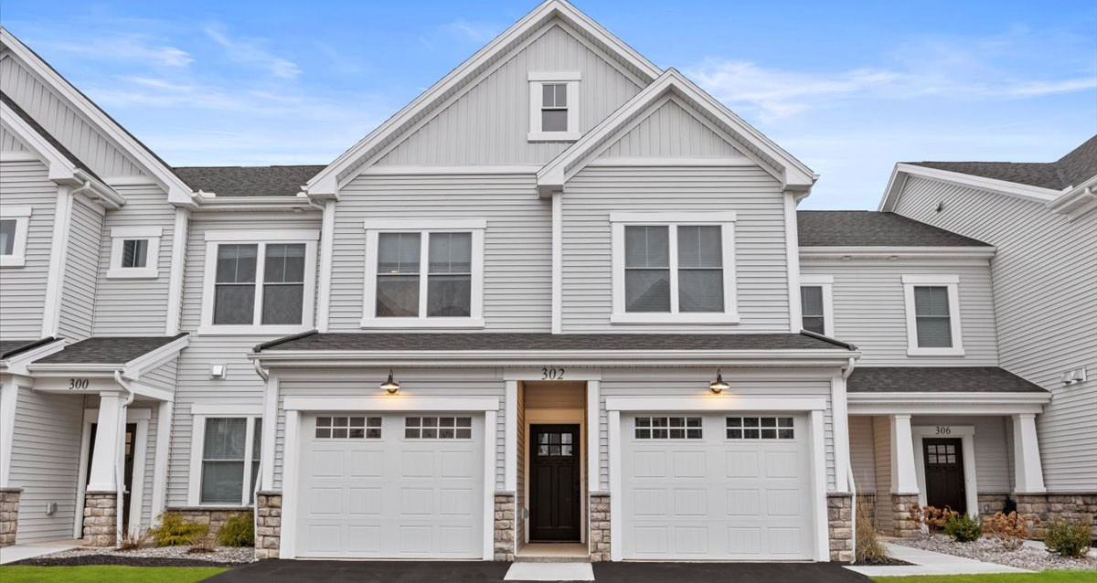 exterior photo of our 2-story townhomes at Parker Place